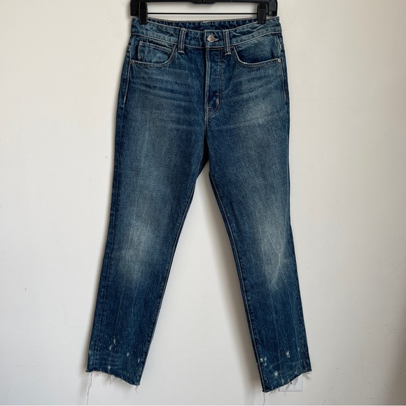 Helmut Lang High Rise Crop Slim Jeans in Light Jackhammer Wash Size 26 - Picture 2 of 10